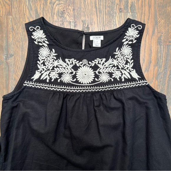 J. Crew Factory Black Sleeveless Dress with Embroidery - Picture 3 of 6
